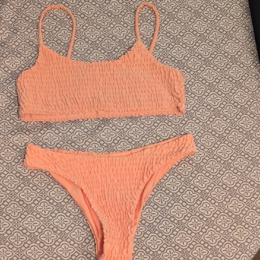 SHEIN Coral Textured Swimwear